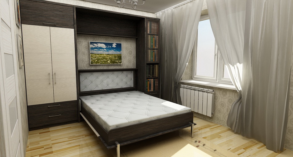 Шкаф-кровать 3D проект
